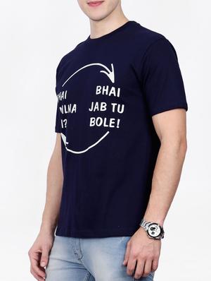 blue cotton chest print tshirt - 15121760 - Standard Image - 2