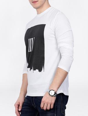 white cotton chest print tshirt - 15121865 - Standard Image - 2