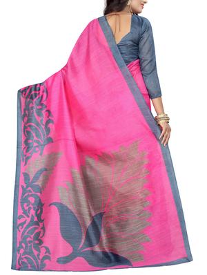 pink silk blend bhagalpuri saree with blouse - 15122013 - Standard Image - 2