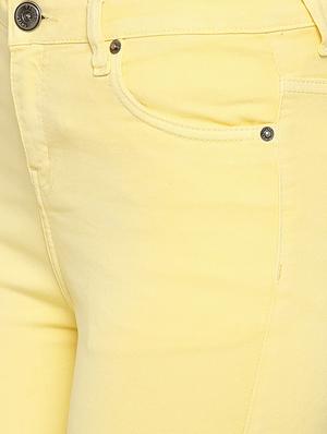 yellow solid denim jeans - 15122334 - Standard Image - 5