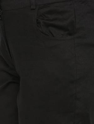 solid black cotton cigarette pant - 15122337 - Standard Image - 5