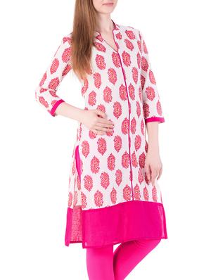 pink cotton straight kurta - 15122369 - Standard Image - 2