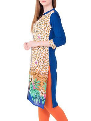Yellow cotton straight kurta - 15122371 - Standard Image - 2