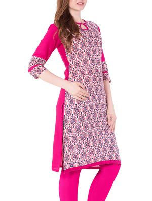 pink cotton a-line kurta - 15122378 - Standard Image - 2