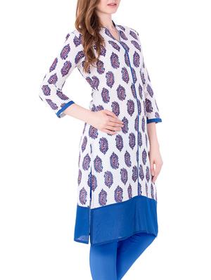 White cotton straight kurta - 15122380 - Standard Image - 2