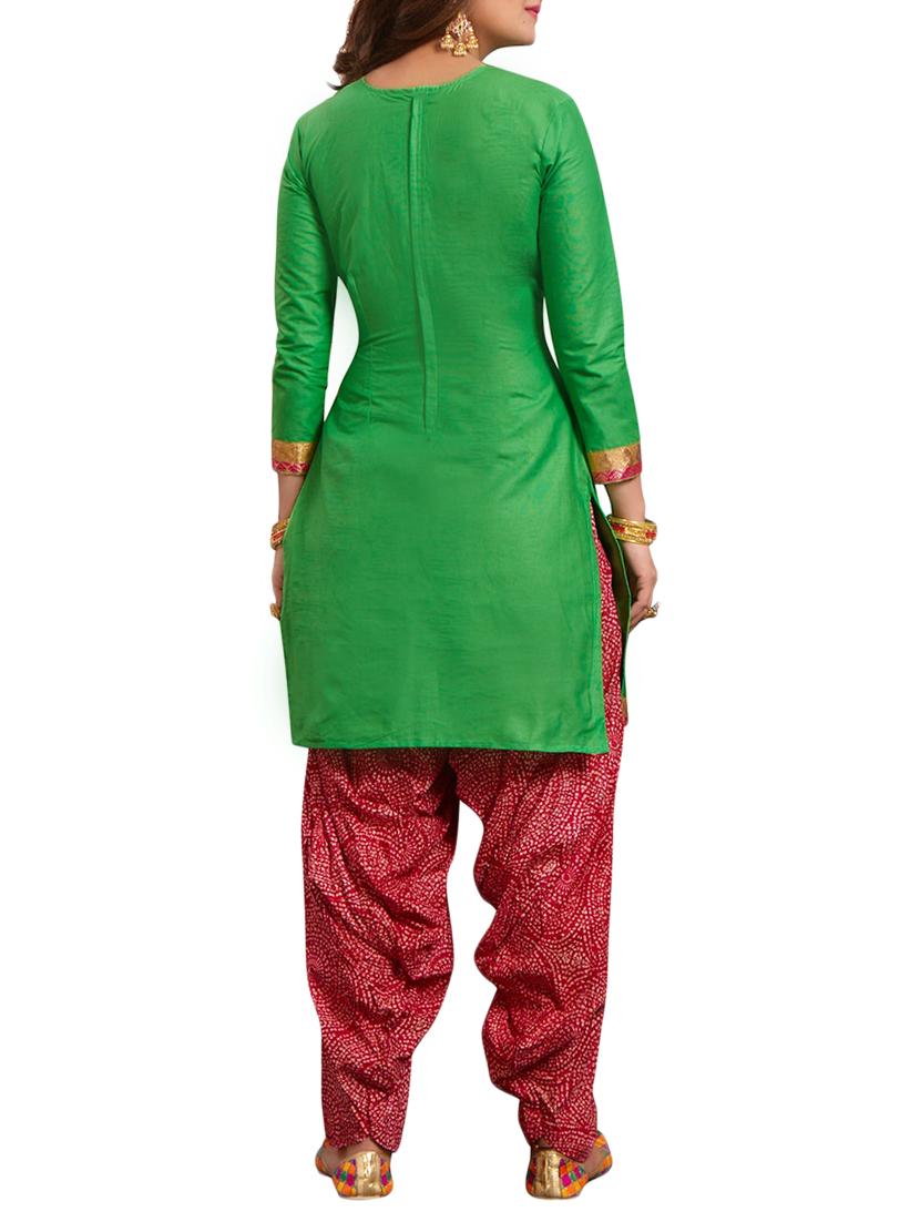 green unstitched salwar suit - 15122473 - Zoom Image - 2