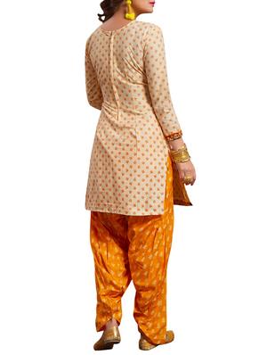 yellow unstitched salwar suit - 15122484 - Standard Image - 2