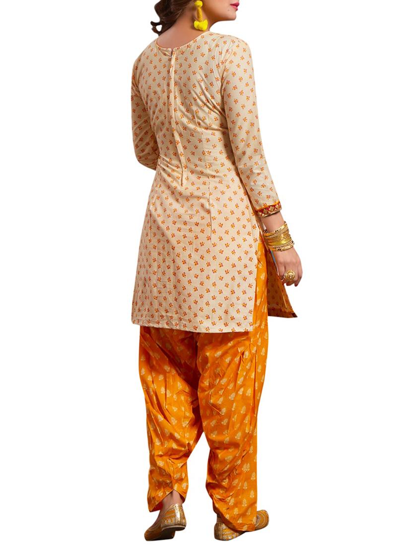 yellow unstitched salwar suit - 15122484 - Zoom Image - 2