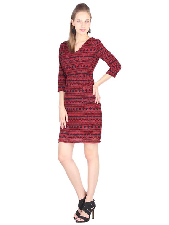 red printed sheath dress - 15123835 - Zoom Image - 2