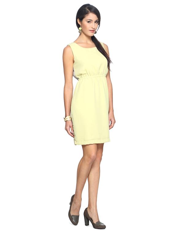 yellow solid blouson dress - 15123871 - Zoom Image - 2
