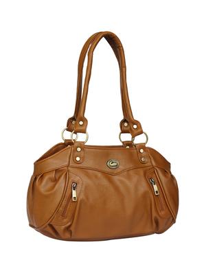 tan leatherette regular handbag - 15123955 - Standard Image - 2