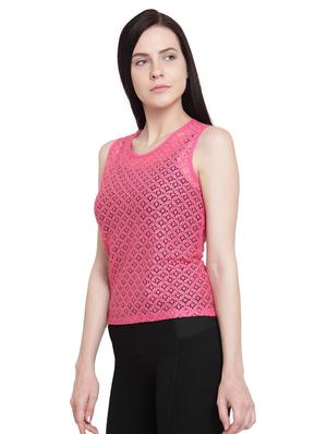 pink solid cotton top - 15124092 - Standard Image - 2