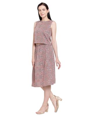 red printed crepe a-line set - 15124378 - Standard Image - 2