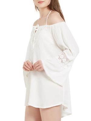 solid white cotton coverup - 15125097 - Standard Image - 2