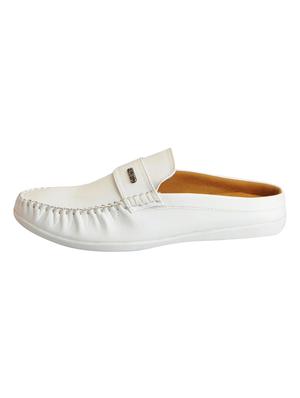 white leatherette slip on loafer - 15125814 - Standard Image - 2