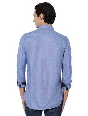 blue cotton casual shirt - 15126355 - Standard Image - 2