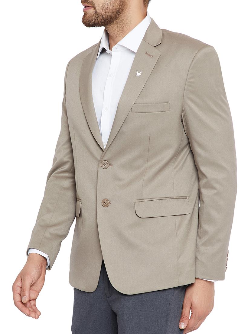 beige poly wool formal blazer - 15126730 - Zoom Image - 2