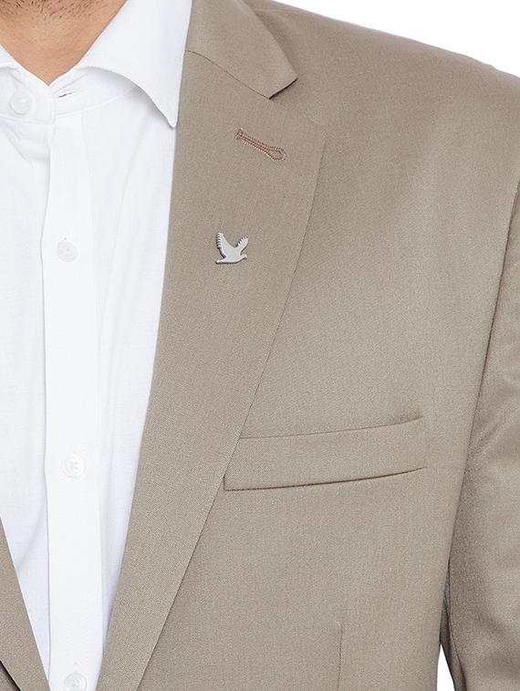 beige poly wool formal blazer - 15126730 - Zoom Image - 5
