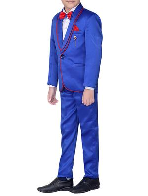 blue cotton blend suit set - 15127921 - Standard Image - 2