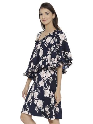 blue crepe dress - 15127974 - Standard Image - 2