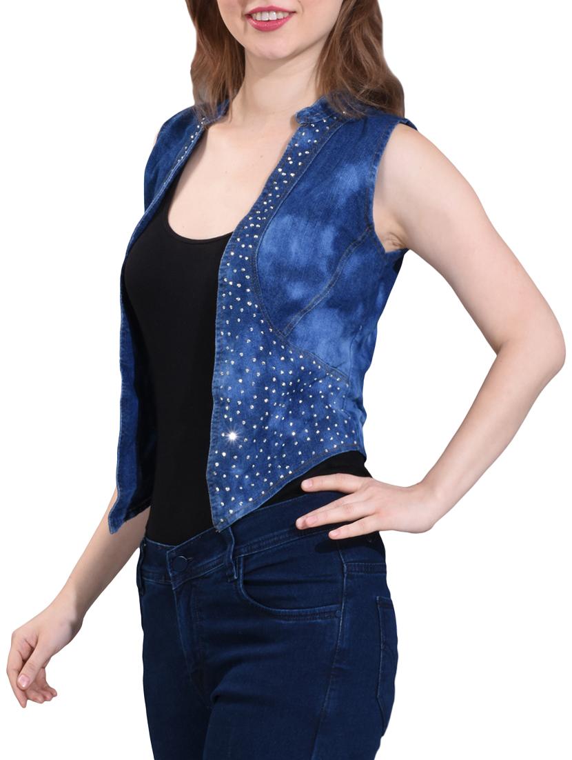bow detail sleeveless embellished summer jacket - 15128189 - Zoom Image - 2