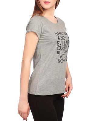 grey slogan printed cotton tee - 15132465 - Standard Image - 2