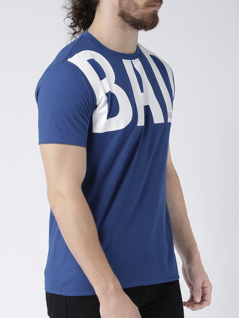 blue cotton chest print t-shirt - 15133870 - Zoom Image - 2