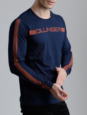 navy blue cotton chest print tshirt - 15136160 - Standard Image - 2