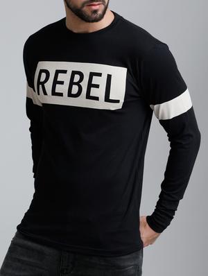 black cotton chest print tshirt - 15136171 - Standard Image - 2