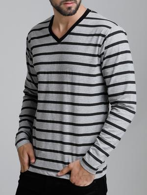 grey striped t-shirt - 15136184 - Standard Image - 2