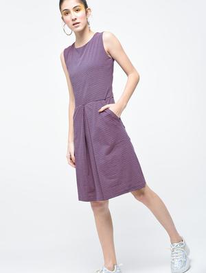 striped a-line dress - 15137222 - Standard Image - 2