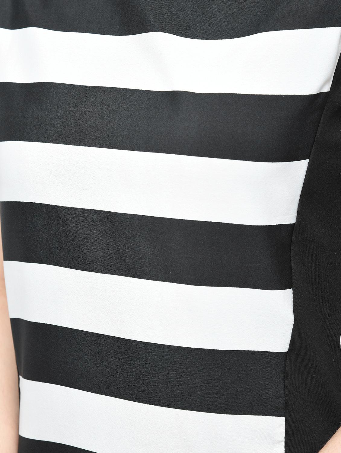 black striped crepe sheath dress - 15137227 - Zoom Image - 5