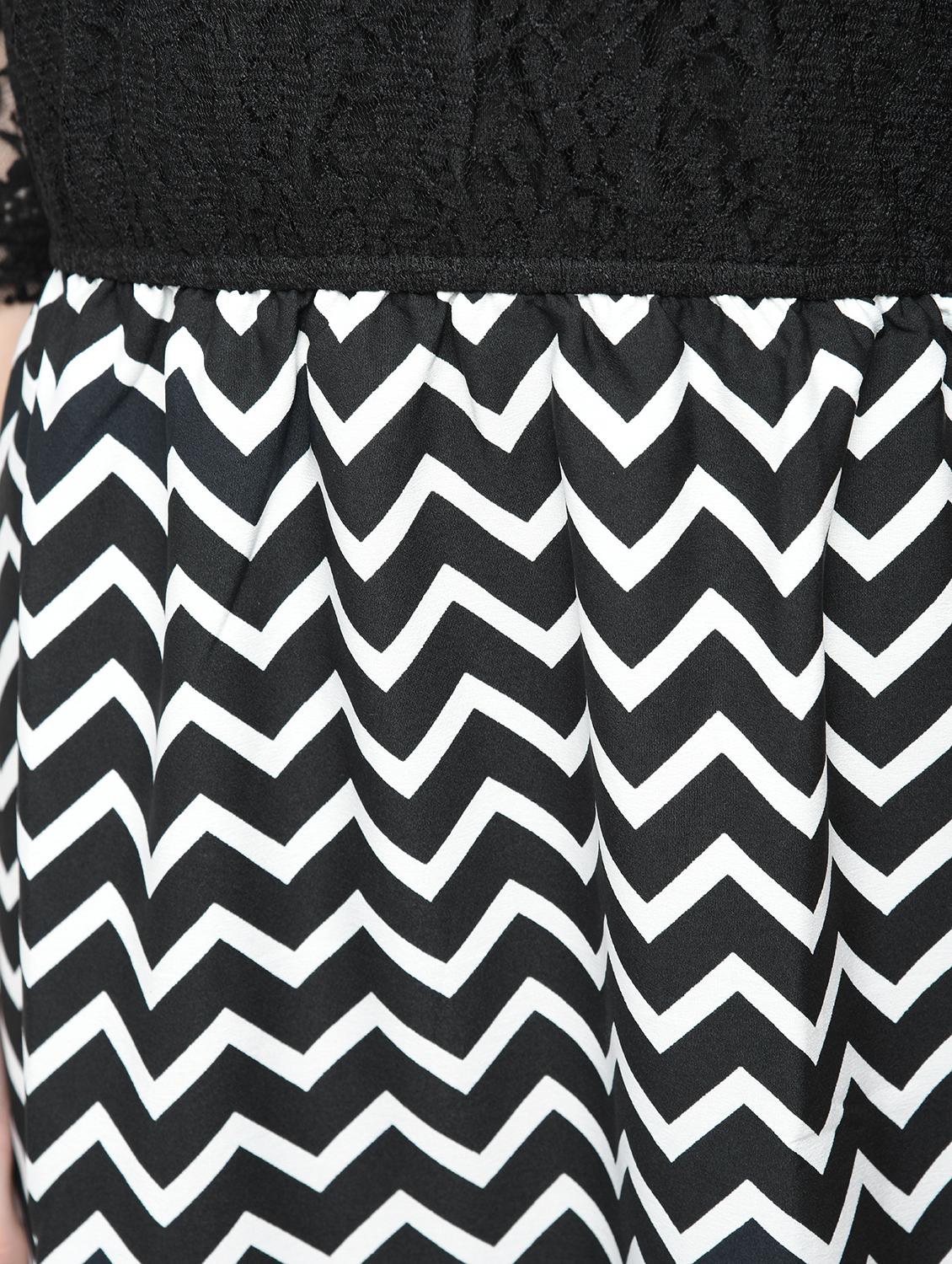 black crepe aline dress - 15137228 - Zoom Image - 5