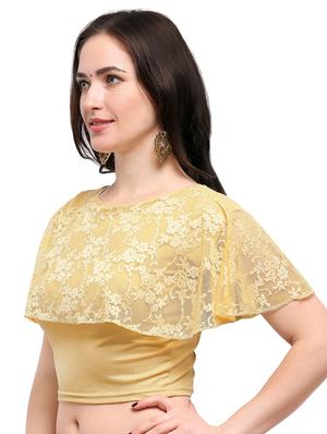gold cotton solid blouse - 15138398 - Standard Image - 2