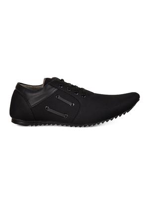 black Canvas lace up casual shoes - 15139076 - Standard Image - 2