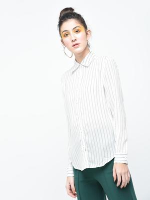 white crepe regular shirt - 15139449 - Standard Image - 2