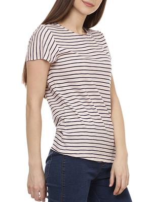 pink striped cotton tee - 15140513 - Standard Image - 2