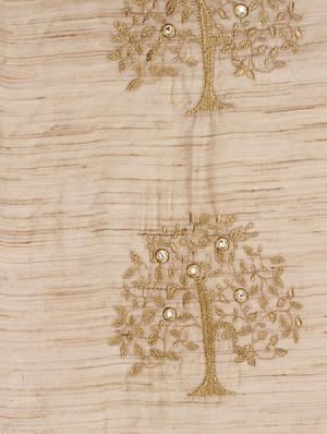 Gold Chanderi Embroidered Dupatta - 15141974 - Standard Image - 2