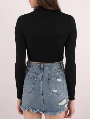 turtle neck crop top - 15143093 - Standard Image - 2