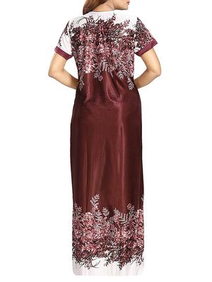 pink satin printed nightwear set - 15143306 - Standard Image - 5