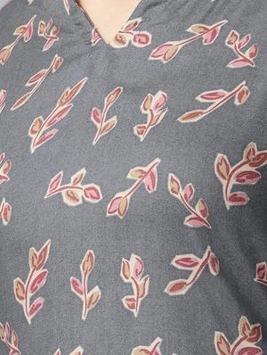 grey rayon kurta palazzo set - 15143337 - Standard Image - 5