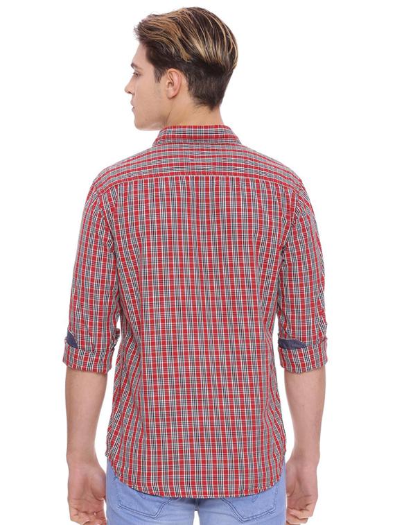 red cotton casual shirt - 15143840 - Zoom Image - 2