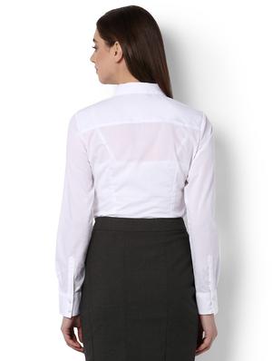 solid white cotton shirt - 15144214 - Standard Image - 2