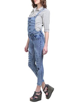 button detailed distress dungaree - 15144466 - Standard Image - 2