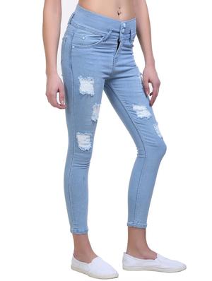 light blue distressed denim jeans - 15144541 - Standard Image - 2
