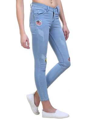 light blue distressed denim jeans - 15144542 - Standard Image - 2