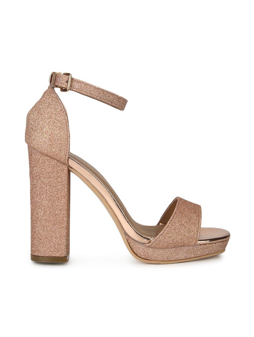 gold patent leather ankle strap sandals - 15144751 - Zoom Image - 2