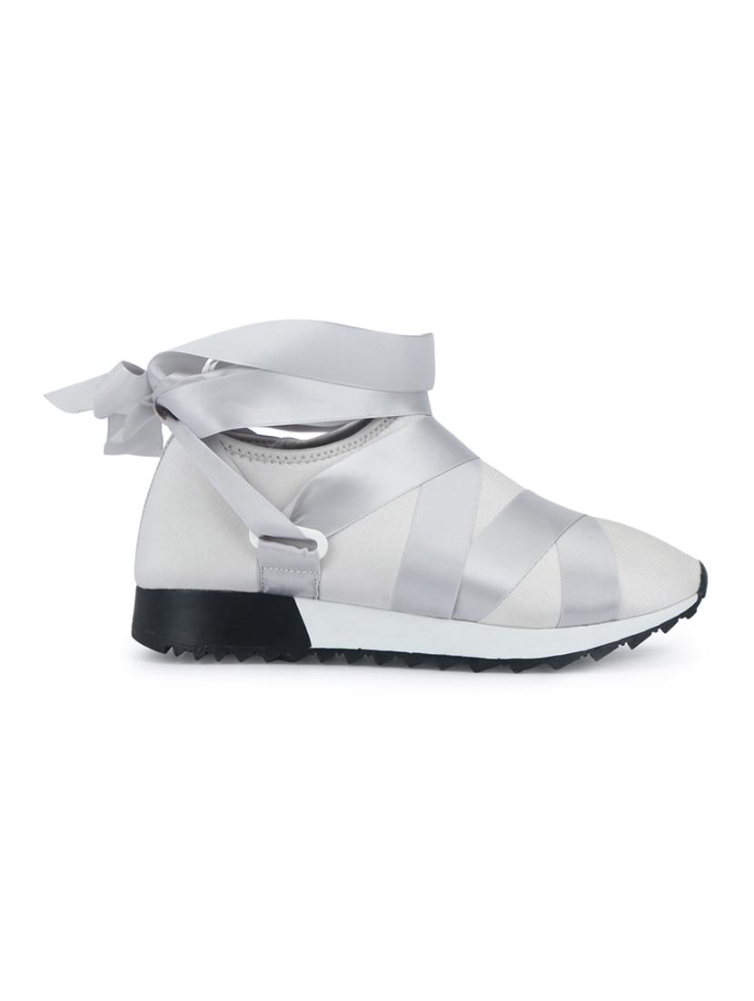 grey patent leather laceup sneakers - 15144802 - Zoom Image - 2