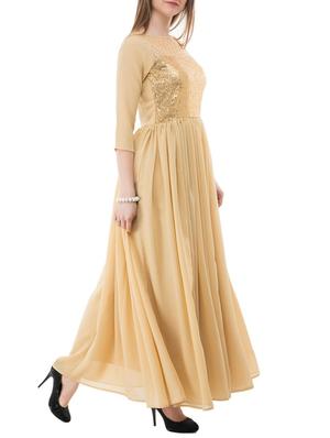lace panel gathered sequins gown - 15145952 - Standard Image - 2