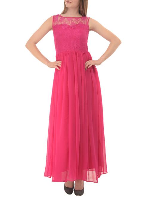 floral lace gathered maxi gown - 15145953 - Standard Image - 1